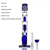 Hookah "Blue Enchantress" Spring Percolator Bong Two Style Thick Glass Bongs for Smoke