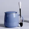 Muggar mjölk frukost kaffekopp söt keramisk kvinna med täcksked mugg enkel ins trend office vatten glas
