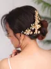 Coiffures Vintage Gold Peigne à cheveux et épingles de mariage Strass Accessoires de coiffure pour femmes nobles Fascinateur de mariée