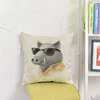 Pillow Animal Bird Elk Alpaca Pattern Woven Cotton Linen Throw Home Decoration Pillowcase Almofadas 45x45cm