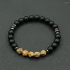 Charm Bracelets Unique Elastic Bracelet Men 8mm Onyx Black Stone Braclet Geometric Sandstone Tiger Eye Braslet Boyfriend Gift Male