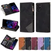 ROPE Folio Rhombus Zipper Cose Telefon dla Samsung Galaxy Z Fold3 Fold4 5G S22 Ultra S21 Plus S20Fe S21FE S20FE Note20 Note10 Pro A13 A33 A53 Multi-funkcjonalna skorupa portfela