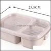 Zestawy organizacji przechowywania żywności Zestawy do przechowywania kuchni Zestawy Student Lunch Box 3 Grid Wheat St Biodegradable Microwave Bento Kid Dhxkc