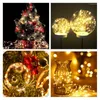 Struny 10pcs Drut LED Lights Lights Fairy Garland Christmas Outdoor Home Room Lampa Weddna Wakacyjna wystrój Bateria zasilająca bateria