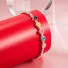 Связанные браслеты стерлинговой серебряный цвет для женщин улыбающиеся лица очаровывать шарм