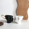 Mugs Creative Face Ceramic Coffee Cup White Phnom Penh Couple Mug English Afternoon Tea Flower Home Breakfast Milk Gifts