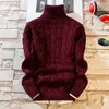 Мужские свитера 2019 Новый зимний толстый свитер Turtleneck Slim Fit вязание теплое Рождество и качественный пуловер G221010