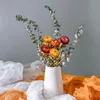 Faux Floral Greenery Premium Dried Flowers Bouquet For Home Decoration CottonEucalyptus Leaves Blossom Golden Ball Mixed Branches Ornament Crafts 221010