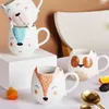 Mokken 350 ml Creative Painted Animal Ceramic Modern Fashion Coffee Mug Bear Breakfast Milk Ladies Office Tea Cup