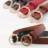 Belts Women PU Leather Belt Alloy Round Pin Buckle Waist Fashion Designer Brand Strap Waistband For Female Trouser Dress