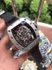 Orologio meccanico da uomo di lusso 2022 automatico scavato trasparente personalizzato nastro luminoso grandi orologi da polso con movimento svizzero impermeabile