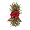 装飾的な花コードレスプレリットステアウェイスワッグトリムライトアップクリスマス階段の装飾LEDリースガーランド＃T2G