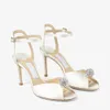 Designer Hochzeit Braut Sandalen Damen Schuhe Luxus Sacora 85mm/100mm Sandale mit Perle High Heel Peep Toe EU35-43 mit Box