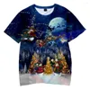 Erkek Tişörtleri Noel Tshirt 3d Baskılı Unisex Kısa Kollu Kadın Harajuku Street Giyim 2022 Merry Yaz Kıyafetleri