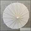 Paraplu's 60 stcs bruids bruiloft parasols wit papier paraplu's schoonheid items Chinese mini ambachtelijke paraplu diameter 60 cm drop levering 20 otb2h