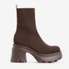 منصة أزياء Boots Women Heels Winter For Woman Knated Ongle Botas Mujer 2022 New Autumn Female T221010