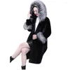 Fourrure pour femmes S-9XL mode femmes 2022 vêtements d'hiver grande taille col haute Imitation manteau de vison entier
