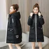 Parkas pour femmes à capuche doudoune pour femmes hiver épais coton rembourré manteaux décontractés vêtements chauds en vrac Parkas pour femmes corée femme Midi hauts T221011