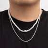 Choker salircon mode punk gelaagde imitatie parel voor mannen hiphop stijl twisted touw ketting ketting creatieve sieraden cadeau