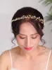 Headpieces Bohemian Green Headband Gold Wedding Hair Jewelry Crystal Feast Or Banquet Women Accessories Bridal Fascinators