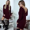 Casual Dresses Womens Dress Elegant Solid Full Sleeve Sexy V-neck Back Autumn Comfortable Loos Party