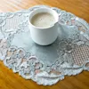 Table Mats European-style Velvet Embroidery Oval High-end Placemat Dining Bedroom Study Coffee Mat Banquet Wedding Decoration