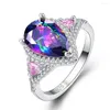 Wedding Rings Gem Jewelry Amethyst Morganite Silver Ring Design Women