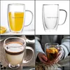 Koffie theesets dubbele muur hoge borosilicaat glazen mok warmtebestendige theemelk citroensap koffie water beker bar drinkware minnaar gif dhw8e