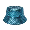 Ethnic Clothing Summer Trend Rainbow Colorful Gold And Silver Scales Pot Cap For Female Mermaid Panama Bucket Hat Hip Hop