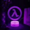 Night Lights Game Half Life Alyx Logo Design Bellissimo gioco da gioco Desktop Setup Decor Light Sensor Sensor Sensor Kids Regalo camera da letto Regalo camera da letto