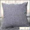 Cushion/Decorative Pillow 40Cmx40Cm Cotton-Linen Pillow Ers Solid Burlap Case Classical Linen Square Cushion Er Sofa Decorative Pillo Dh31Q