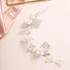 Headpieces trendy bloemblad bruiloft hoofdtooi parel kristal bruids haar kam voor vrouwen hoofdband handgemaakte chique feest bruid kopstuk tiara