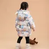 Children's down coat Medium long cartoon printed warm down jacket in winter GC1698