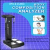 Composi￧￣o corporal Scanner de pele de pele de composi￧￣o do corpo An￡lise de gordura Escala de peso Analisador de composi￧￣o 3D com impressora para uso da cl￭nica de spa Uso