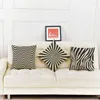 Pillow Geometric Style Black White Zebra Wave Pattern Cotton Linen Throw Pillows 18 Inches Home Decor Office Sofa Cojines