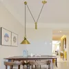 Pendant Lamps Modern LED Lights With Golden Metal Lampshade For Living Room Adjustable Lamp Restaurant Dining Lighting