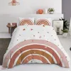 Sängkläder sätter trendiga pastellfärger Rainbow Sängkläder Set Baby Kids Däcke Cover 150x210 135x200 med örngott och blixtlås 221010