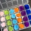 Nail Art Decorations Magnetic Cute Pom Poms Kits 24 Piece Case 12Pairs Pink/Yellow/Blue/Purple /Black/White/Grey 15Colors Puffy Charms B097