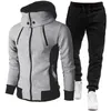 Survêtements pour hommes Automne Hiver Survêtement Hommes Ensembles Casual Sweats À Capuche Chauds Sweats À Fermeture Éclair Deux Pièces Ensemble VestePants Costumes Pour Hommes Taille S3XL 221010