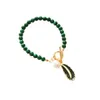 Ensemble de colliers et bracelets de personnalité réglables, perles vertes du lac, ensemble de Bracelets en perles pour hommes et femmes
