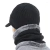 Bandanas hiver chapeau Skullies bonnets chapeaux pour hommes femmes laine écharpe casquettes cagoule masque Bonnet tricoté visage