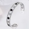 Bracciali con diamanti Polsino Gioielli di design per donna Bracciale Bianco Nero Verde scava fuori Mens Caleidoscopio Bracciale Pianta Fiore Go1186428