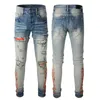 Jean designer pour homme pantalon skinny slim ajuste le denim du genou enracinée pantalon de motard pour hommes