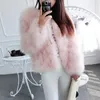 Femme fourrure de fourrure de dinde de dinde veste réelle veste naturel autruche gilet gain de girouette girl girl ksr589