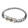 LINK BRACELES RETRO VELHO ANTIRO Mantra de seis caracteres Personalidade Vajra Whip Chain Man's Woman Moda 2022 Mulheres