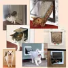 猫キャリア犬フラップドアスマート4ウェイセキュリティロックABSプラスチックペット制御可能なスイッチロック方向ドア子犬猫用品