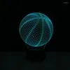 Настольные лампы 3D Ночная световая баскетбольная светодиодная иллюзия Touch пульт 7 цветов