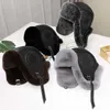 Bérets hommes naturel Rex fourrure Bomber chapeaux hiver chaud en peau de mouton en peluche oreillette en cuir pour hommes véritable casquette extérieur coupe-vent