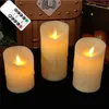 Candles Pack of 3 Remote Control Moving Wick LED Flameless Candles Flickering Battery Operated Pillar Candles With Realistic Flame 221010