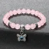 STRAND Women Lucky kralen Bracelet Natuurlijk malachiet tijger eye lava stenen elastische armbanden vlinder charm hanger armbanden mannen sieraden